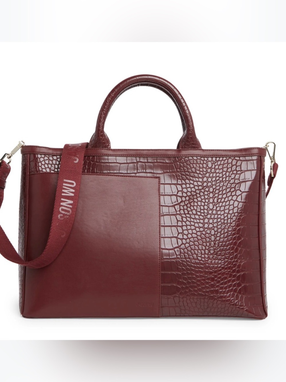 Jason Wu Women's Croc-Texture Leather Tote Bag - Burgundy